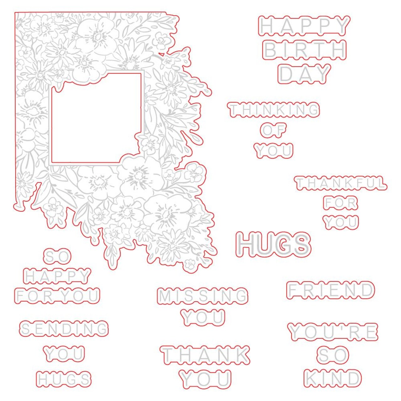 Squared Spring Florals - Honey Cuts - Coordinating Dies RETIRING
